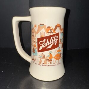 Vintage Schlitz Beer Ceramic Mug/Stein "The Beer‎ That Made Milwaukee Famous".